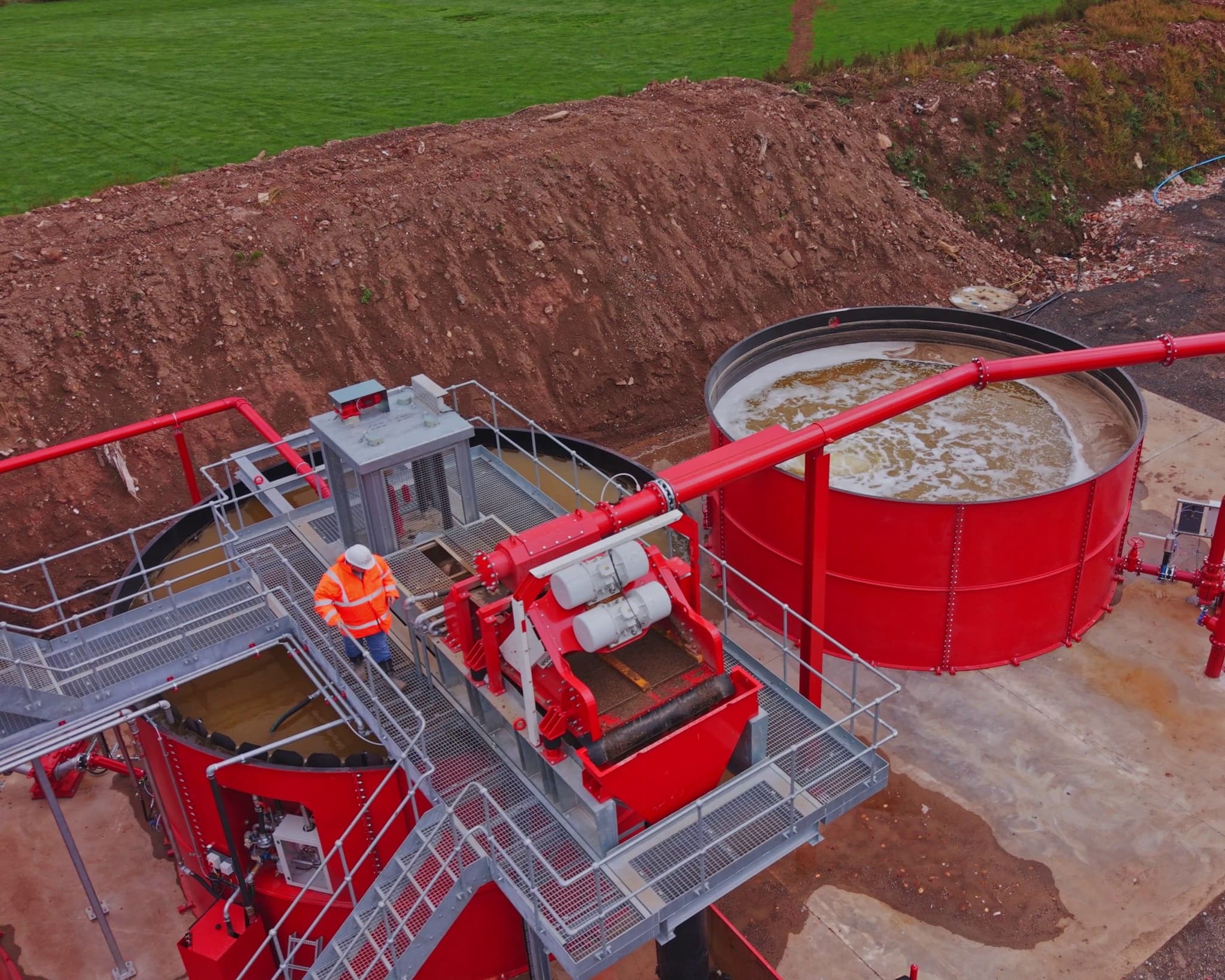 Water treatment for industrial soil washing.